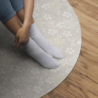 Runder vinyl teppich läufer Zartes Feld Wiese kleine Blumen Boho