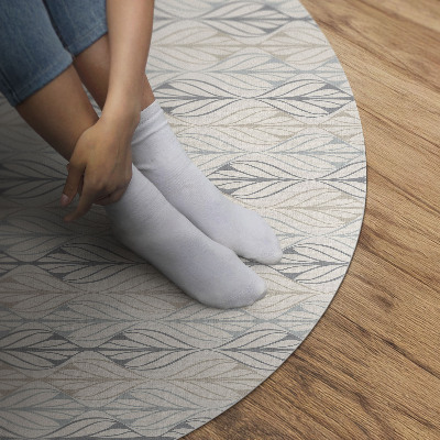 Runder teppich pvc Regelmäßige Blätter orientalisches Muster boho