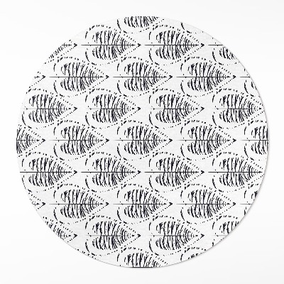 Runder vinyl teppich läufer Boho Leaves Regelmäßiges Muster
