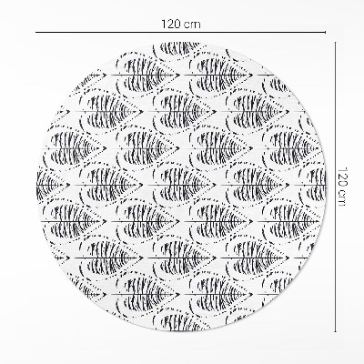 Runder vinyl teppich läufer Boho Leaves Regelmäßiges Muster