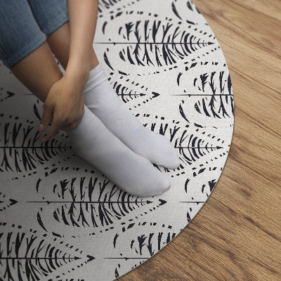 Runder vinyl teppich läufer Boho Leaves Regelmäßiges Muster