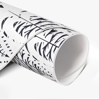 Runder vinyl teppich läufer Boho Leaves Regelmäßiges Muster