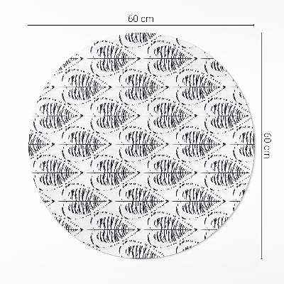 Runder vinyl teppich läufer Boho Leaves Regelmäßiges Muster