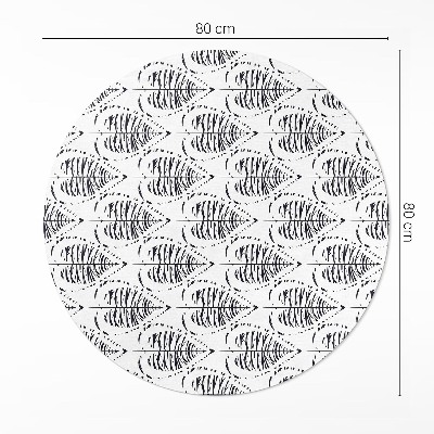 Runder vinyl teppich läufer Boho Leaves Regelmäßiges Muster