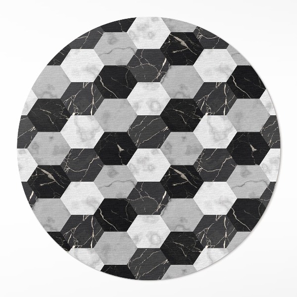 Runder teppich pvc Stein mosaik marmor