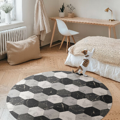 Runder teppich pvc Stein mosaik marmor