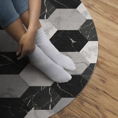 Runder teppich pvc Stein mosaik marmor