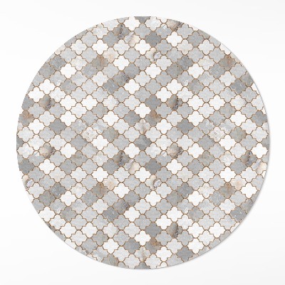Runder vinyl teppich Mode Stein Mosaik stilvolle Fliese