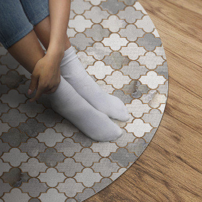 Runder vinyl teppich Mode Stein Mosaik stilvolle Fliese