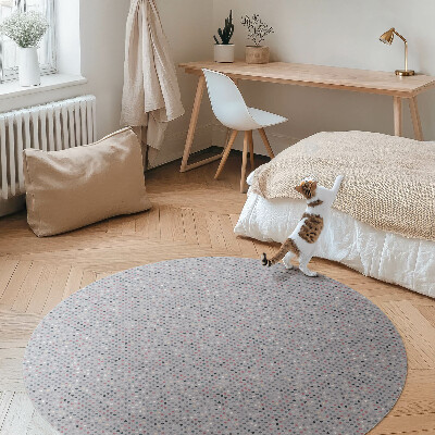 Runder vinyl teppich läufer Bunte Punkte Details retro