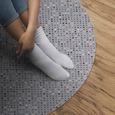 Runder vinyl teppich läufer Bunte Punkte Details retro