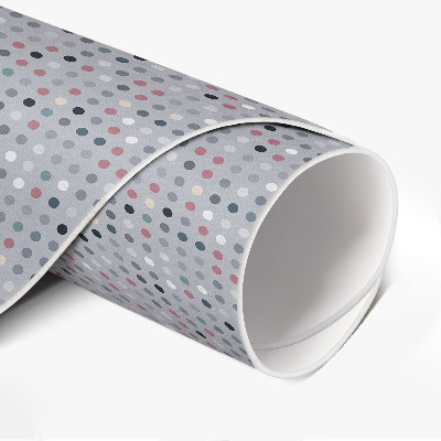 Runder vinyl teppich läufer Bunte Punkte Details retro