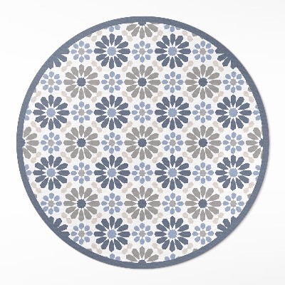 Runder pvc teppich Pastellfarbene Blumen zartes regelmäßiges Muster