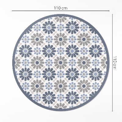 Runder pvc teppich Pastellfarbene Blumen zartes regelmäßiges Muster