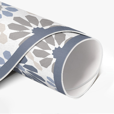 Runder pvc teppich Pastellfarbene Blumen zartes regelmäßiges Muster