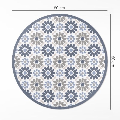 Runder pvc teppich Pastellfarbene Blumen zartes regelmäßiges Muster