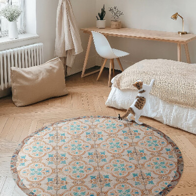 Runder vinyl teppich läufer Antike Muster schönes Mosaik