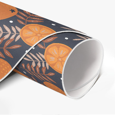 Runder vinyl teppich Illustration von Orangen und Blättern