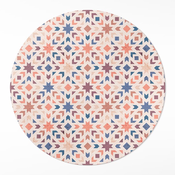 Runder vinyl teppich läufer Pastellfarbene Sterne und Pfeile Vintage-Muster