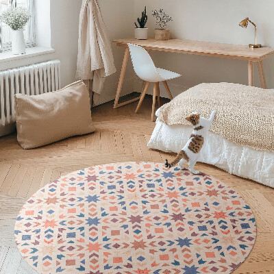 Runder vinyl teppich läufer Pastellfarbene Sterne und Pfeile Vintage-Muster