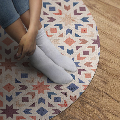 Runder vinyl teppich läufer Pastellfarbene Sterne und Pfeile Vintage-Muster