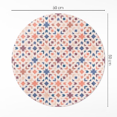 Runder vinyl teppich läufer Pastellfarbene Sterne und Pfeile Vintage-Muster
