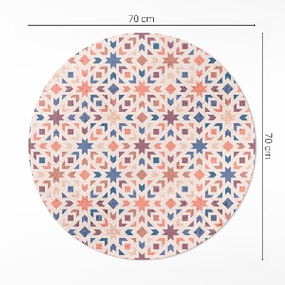 Runder vinyl teppich läufer Pastellfarbene Sterne und Pfeile Vintage-Muster