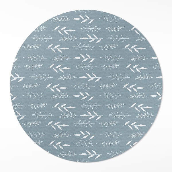 Runder pvc teppich Minimalistische Illustration von Zweigen und Blättern