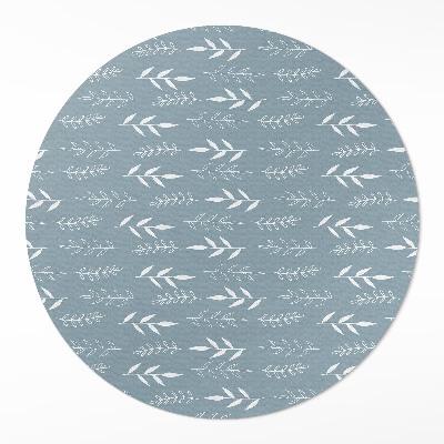 Runder pvc teppich Minimalistische Illustration von Zweigen und Blättern