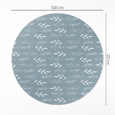 Runder pvc teppich Minimalistische Illustration von Zweigen und Blättern