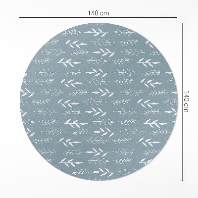 Runder pvc teppich Minimalistische Illustration von Zweigen und Blättern