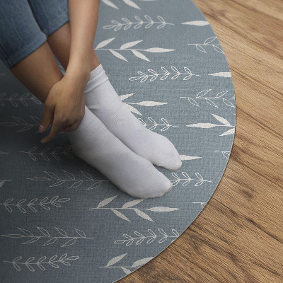 Runder pvc teppich Minimalistische Illustration von Zweigen und Blättern