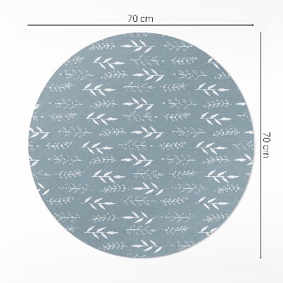 Runder pvc teppich Minimalistische Illustration von Zweigen und Blättern