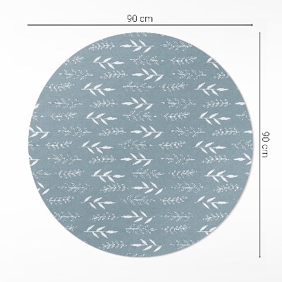 Runder pvc teppich Minimalistische Illustration von Zweigen und Blättern