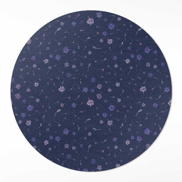 Runder vinyl teppich läufer Winzige Boho-Feldblumen