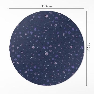 Runder vinyl teppich läufer Winzige Boho-Feldblumen
