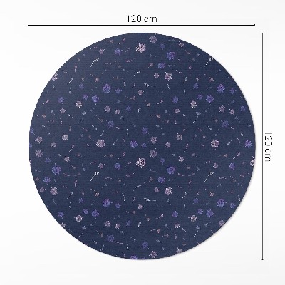 Runder vinyl teppich läufer Winzige Boho-Feldblumen