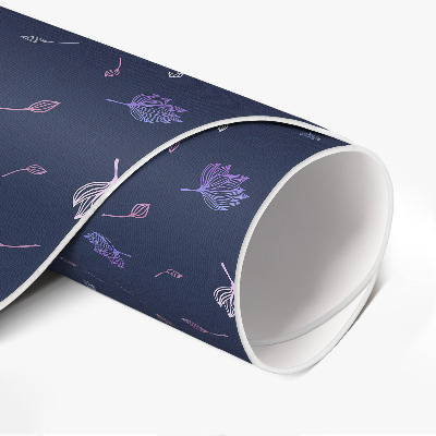 Runder vinyl teppich läufer Winzige Boho-Feldblumen
