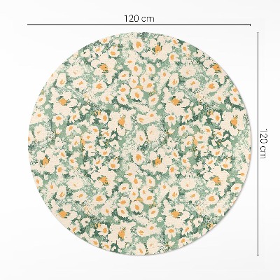 Runder vinyl teppich Wildblumenwiese gemalte Blumen Abstraktion