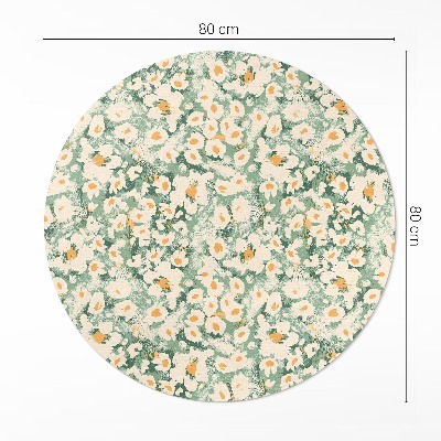 Runder vinyl teppich Wildblumenwiese gemalte Blumen Abstraktion