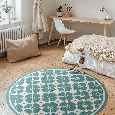 Runder pvc teppich Florales Kachelmuster