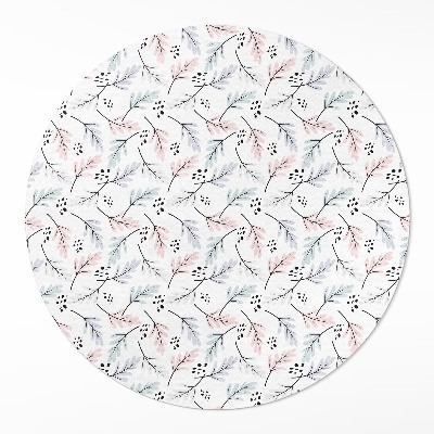 Runder teppich pvc Pastellfarbene zarte Pflanzen im Boho-Stil