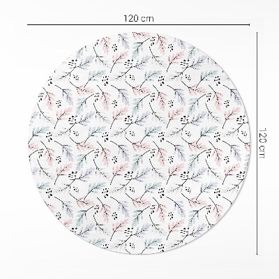 Runder teppich pvc Pastellfarbene zarte Pflanzen im Boho-Stil