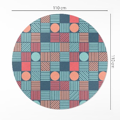Runder teppich auf pvc Retro Vintage geometrisches Muster