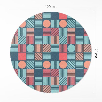 Runder teppich auf pvc Retro Vintage geometrisches Muster