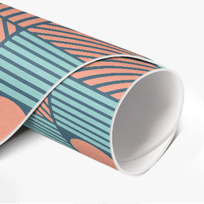 Runder teppich auf pvc Retro Vintage geometrisches Muster