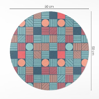 Runder teppich auf pvc Retro Vintage geometrisches Muster