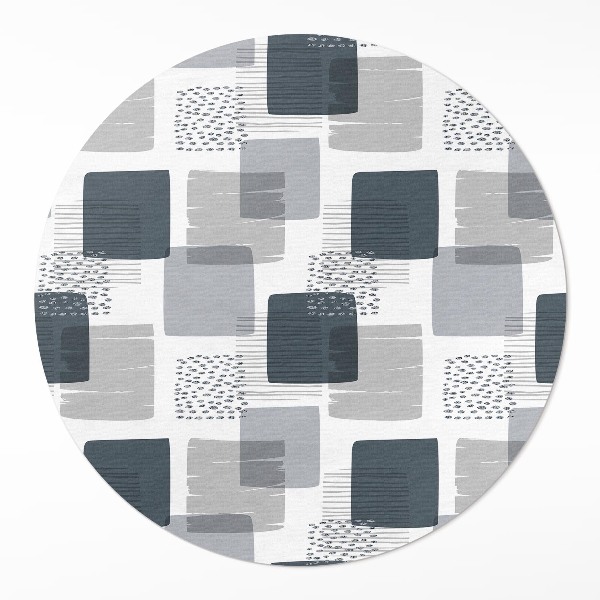 Runder vinyl teppich Gemalte Quadrate im Retro-Stil