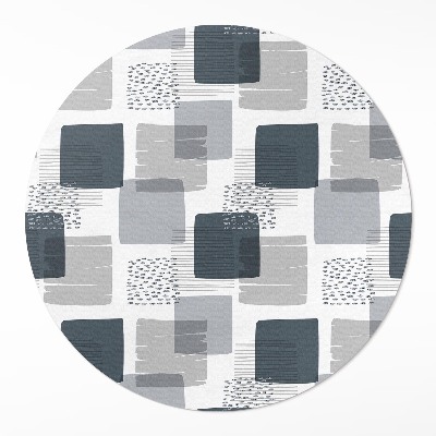 Runder vinyl teppich Gemalte Quadrate im Retro-Stil