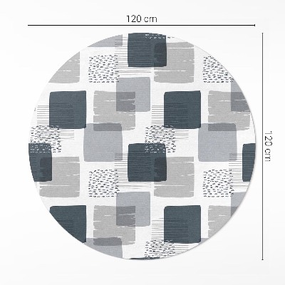 Runder vinyl teppich Gemalte Quadrate im Retro-Stil